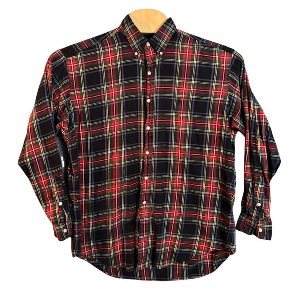 Ralph Lauren Blake Mens Large Plaid Button Down Shirt Long Sleeve Cotton Multi